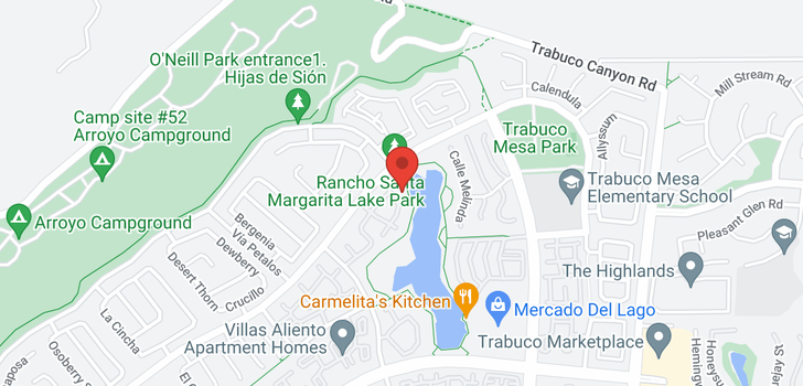 map of 10 Vista Lago Rancho Santa Margarita, CA 92688